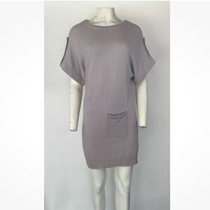 Giordano Ladies Sz 00 100% Lambswool Sweater Dress Purple Washable Wool